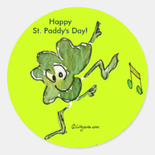 Adesivo Redondo Irish Shamrock n Roll 05 Sticker