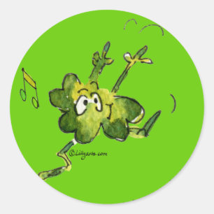 Adesivo Redondo Irish Shamrock n Roll 06 Sticker