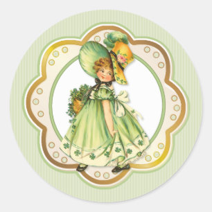 Adesivo Redondo Irish Shamrock Stroll Girl