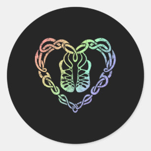 Adesivo Redondo Irish Step Dancing Celtic Knot Heart