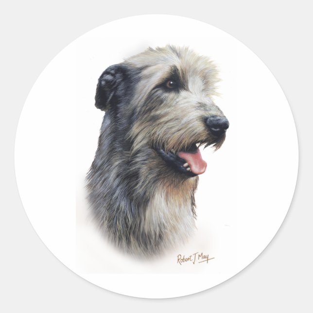 Adesivo Redondo Irish Wolfhound (Frente)