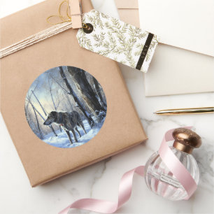 Adesivo Redondo Irish Wolfhound Deixe-o nevar no Natal