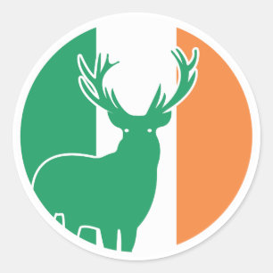 Adesivo Redondo Irlanda Red Veer Irish National Animal Flag