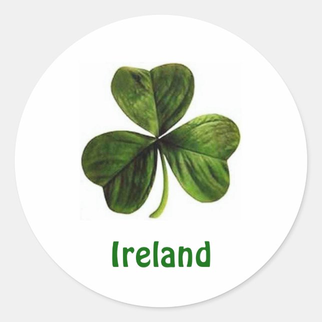 Adesivo Redondo Irlanda Shamrock - Sticker (Frente)