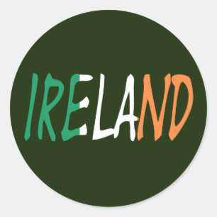 Adesivo Redondo Irlanda sobreposta à Irish Flag stkcnt