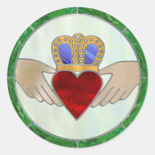 Adesivo Redondo Irlandês Claddagh