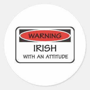 Adesivo Redondo Irlandês da atitude