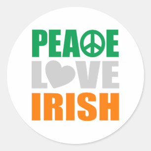 Adesivo Redondo Irlandês do amor da paz