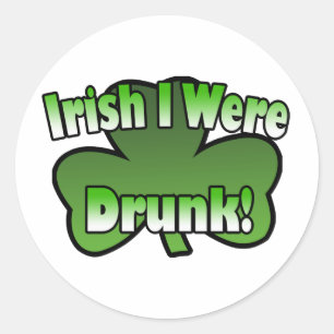 Adesivo Redondo Irlandês Eu Era Bebado Sticker