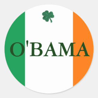 Adesivo Redondo Irlandês Obama