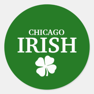 Adesivo Redondo IRLANDÊS orgulhoso de CHICAGO! Dia de São Patrí