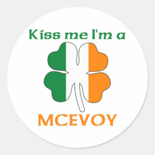 Adesivo Redondo Irlandês Personalizado Beija-me Eu sou Mcevoy