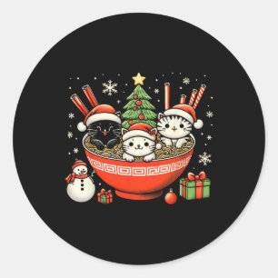 Adesivo Redondo Irlandês Ramen Gata Fofo De Animação Para Mulheres