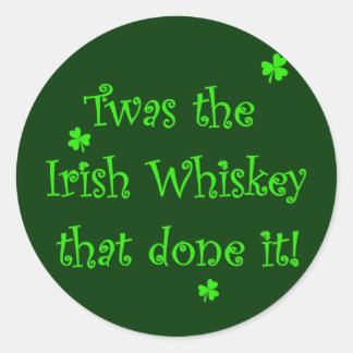 Adesivo Redondo Irlandês Whiskey!