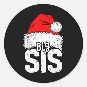 Adesivo Redondo Irmã Big Santa Natal Família Pijamas Combinando
