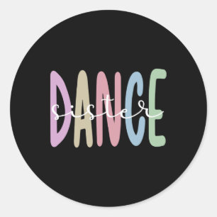 Adesivo Redondo Irmã Dança De Uma Irmã Dançarina Sis Dançando
