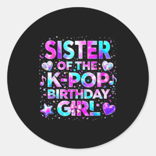Adesivo Redondo Irmã das garotas de aniversário do k-pop música co