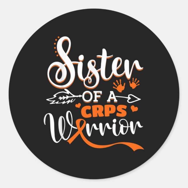 Adesivo Redondo Irmã de um Guerreiro Mês de Consciência CRPS Laran (Frente)