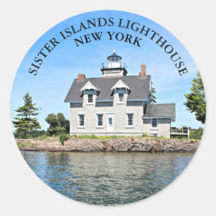 Adesivo Redondo Irmã Islands Lighthouse, New York Round Stickers