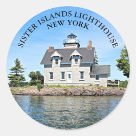 Adesivo Redondo Irmã Islands Lighthouse, New York Round Stickers