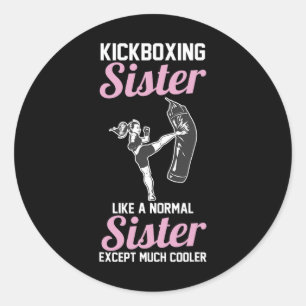 Adesivo Redondo Irmã Kickboxing Kickboxing E Muay Thai