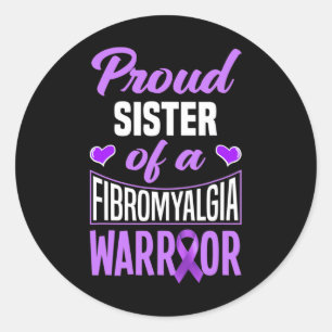 Adesivo Redondo Irmã Orgulhosa De Um Guerreiro De Fibromialgia