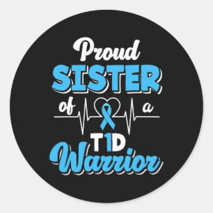 Adesivo Redondo Irmã Orgulhosa De Um Guerreiro T1d Diabetes Aw