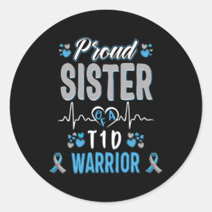 Adesivo Redondo Irmã orgulhosa do T1D Sensibilização para o diabet