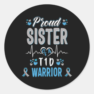 Adesivo Redondo Irmã orgulhosa do T1D Sensibilização para o diabet