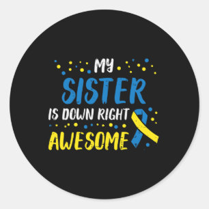 Adesivo Redondo Irmã para Baixo, Incrível para Baixo, Sensibilizaç