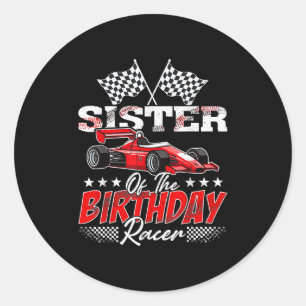 Adesivo Redondo Irmã Race Car Da Família Birthday Racer Racing