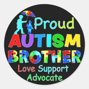 Adesivo Redondo Irmão Autismo Orgulhoso