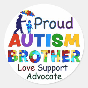 Adesivo Redondo Irmão Autismo Orgulhoso