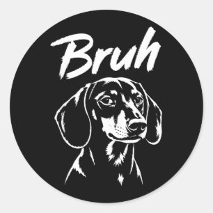 Adesivo Redondo Irmão Cachorro Dachshund Meme Engraçado Amante de