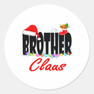 Adesivo Redondo Irmão Claus Natal Santa Hat Matando Família