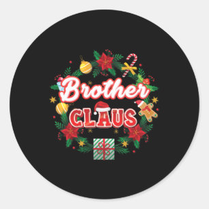 Adesivo Redondo Irmão Claus Papais noeis de Natal Laurel Wreath Mi