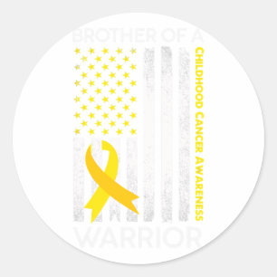Adesivo Redondo Irmão Da Bandeira Dos Eua De Um Cancer De Infância