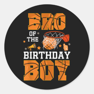 Adesivo Redondo Irmão da Decoração B-Day do Basquete de Aniversári