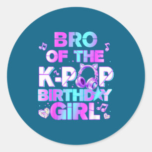 Adesivo Redondo Irmão das garotas de aniversário do k-pop música c