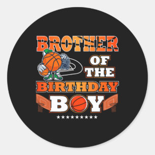 Adesivo Redondo Irmão Do Aniversário Do Jogador Bysketbyll B-da