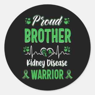 Adesivo Redondo Irmão Doença Renal Guerreiro Sensibilização Fita G
