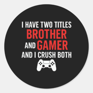 Adesivo Redondo Irmão E Gamer - Amante De Jogos De Pc Console J