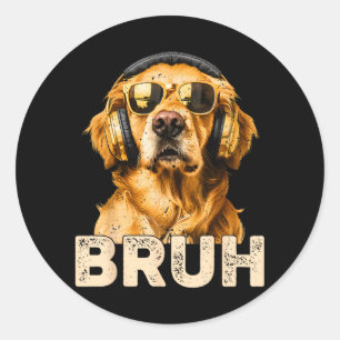 Adesivo Redondo Irmão Golden Retriever Crianças Meninos N Meme de