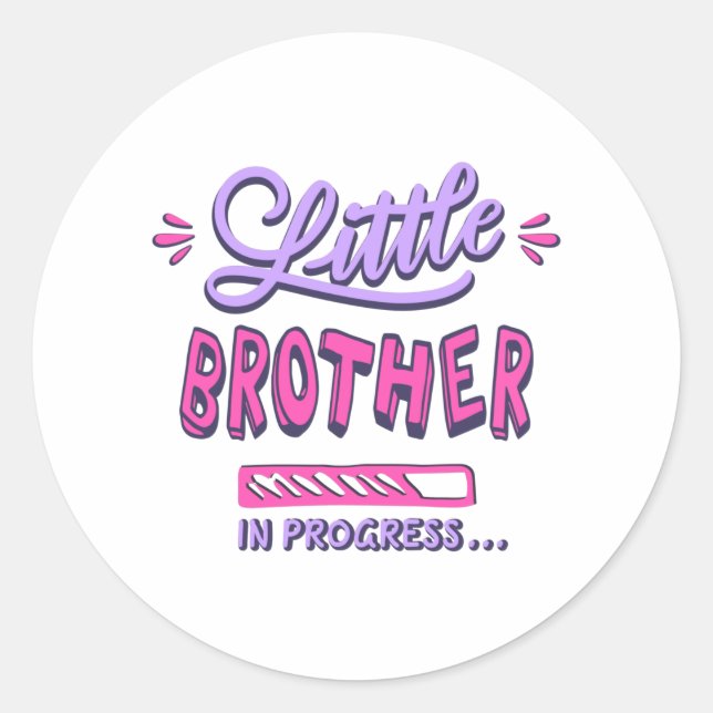 Adesivo Redondo Irmão pequeno em progresso (Frente)