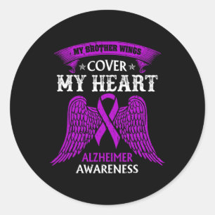 Adesivo Redondo Irmão Wings Cobrir My Heart Alzheimerheimer Aware