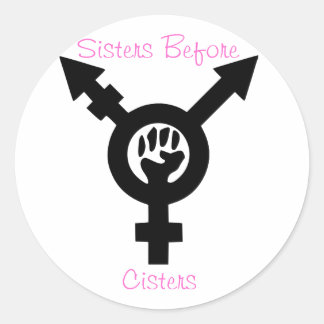 Adesivo Redondo Irmãs antes da Cisters Autocolantes transfeminista