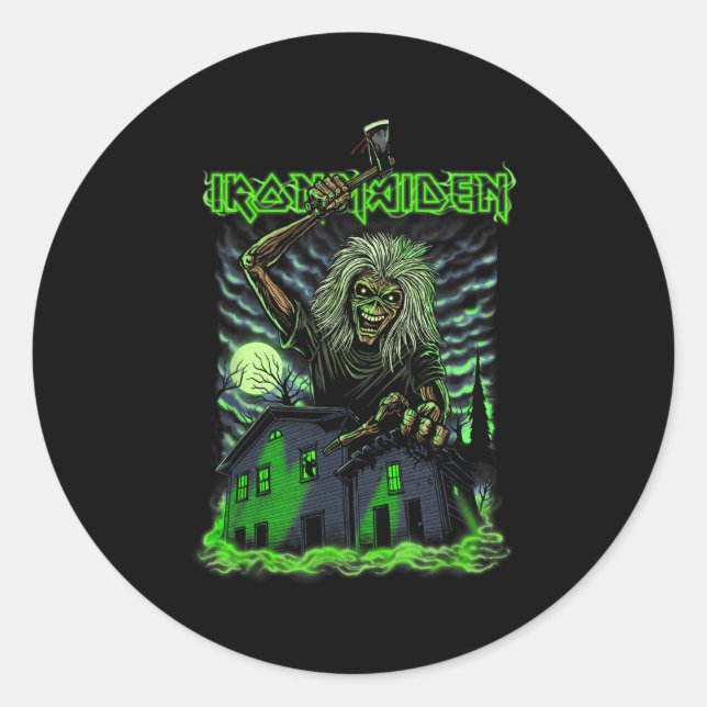 Adesivo Redondo Iron Maiden - Eddie Halloween  (Frente)