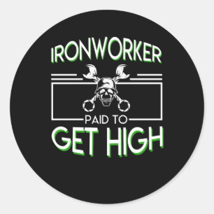 Adesivo Redondo Ironworker pago para obter o Ironworker alto