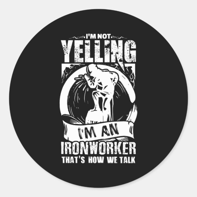 Adesivo Redondo Ironworker Por Gritar Ironário (Frente)