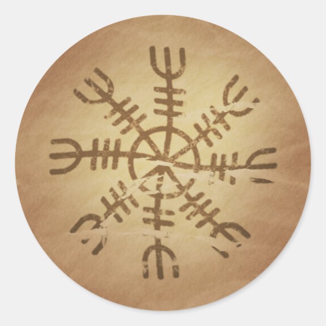 Adesivo Redondo Irresistibilidade Antiga Magia Islandesa (Frente)